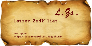 Latzer Zsüliet névjegykártya